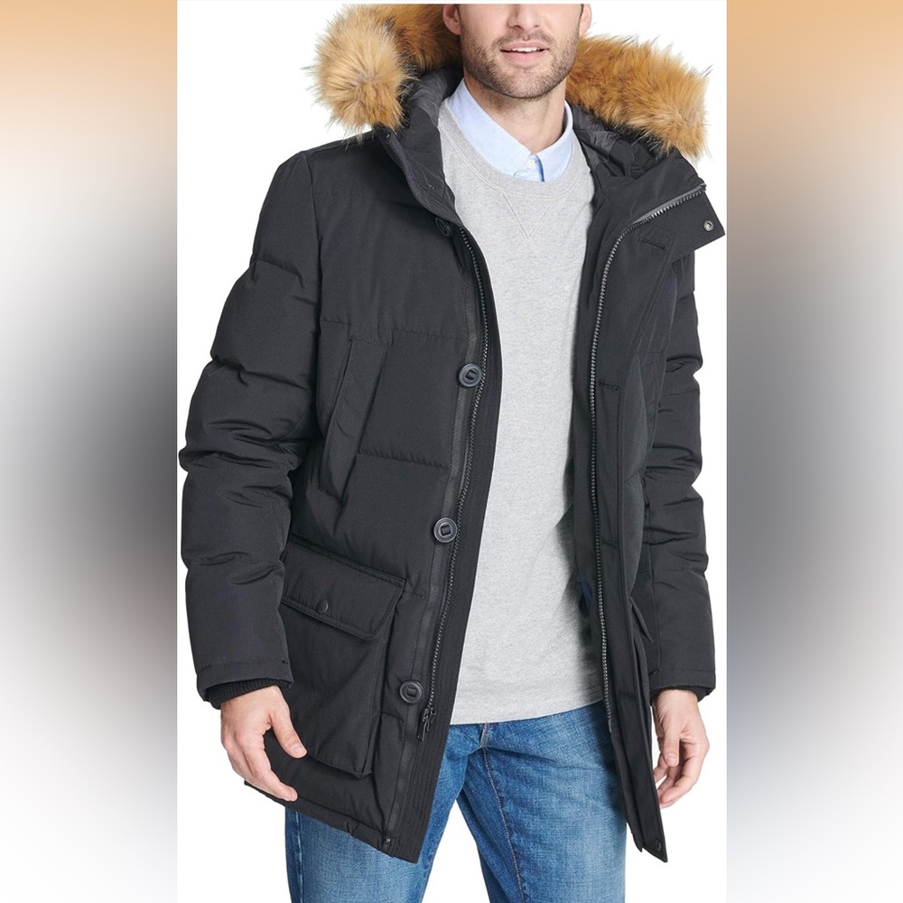 Tommy Hilfiger Men's Arctic Cloth Heavyweight Performance Parka BLACK / Medium - Picture 11 of 12